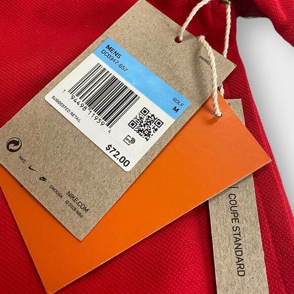 Nike Tiger Woods TW Fist Pump Golf Polo Red Masters DC0347-657 Mens size M New - Picture 12 of 12